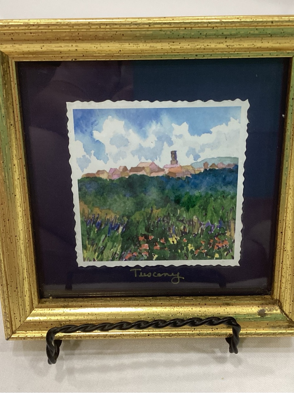 Framed Blue and Green Landscape Wall Art by